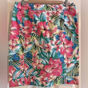 Loft “Paradise” print skirt   Size 8